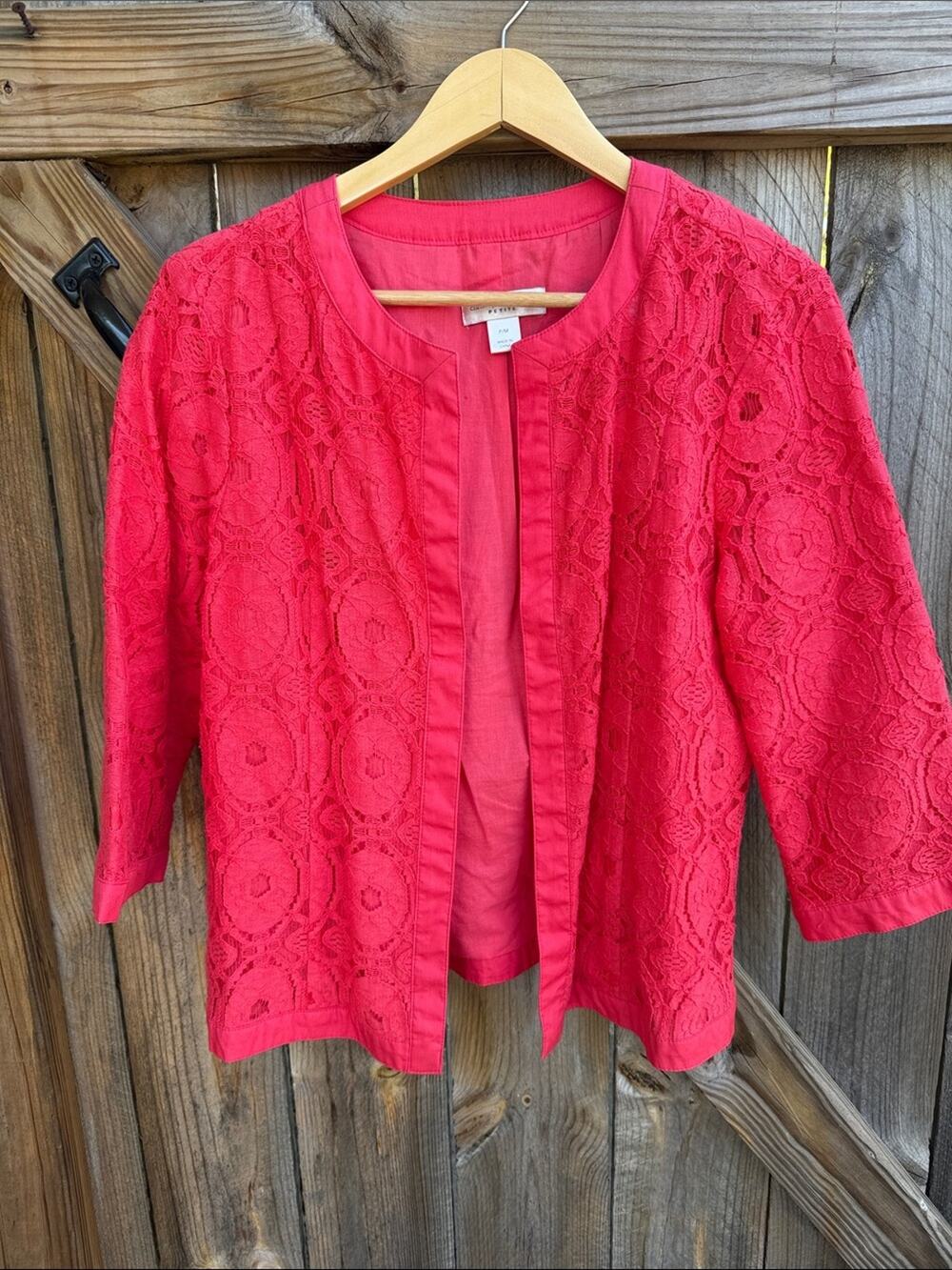 Christopher & Banks Lace Open Jacket Petite Medium
